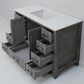 Lexora Home Jacques 48" Single Bathroom Vanity in Distressed Grey with 2 cm White Cultured Marble Top and Rectangular Sink, , large