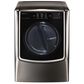 LG 5.8 Cu Ft. Mega Capacity Washer and 9.0 Cu. Ft. Electric Dryer w/ Steam - Black Stainless Steel, , large