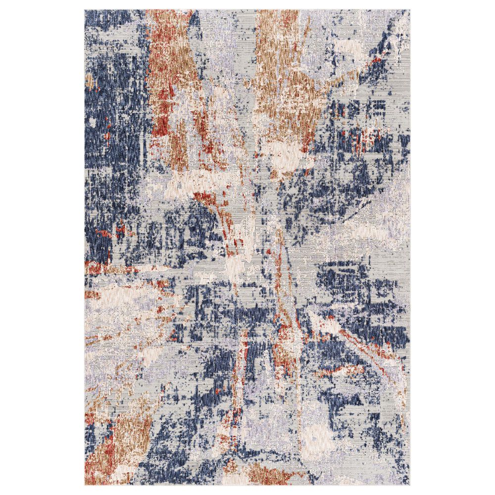 Surya Infinity 2" x 3" Dark Blue, Rust, Dark Brown, Gray, Beige and Cream Area Rug, , large