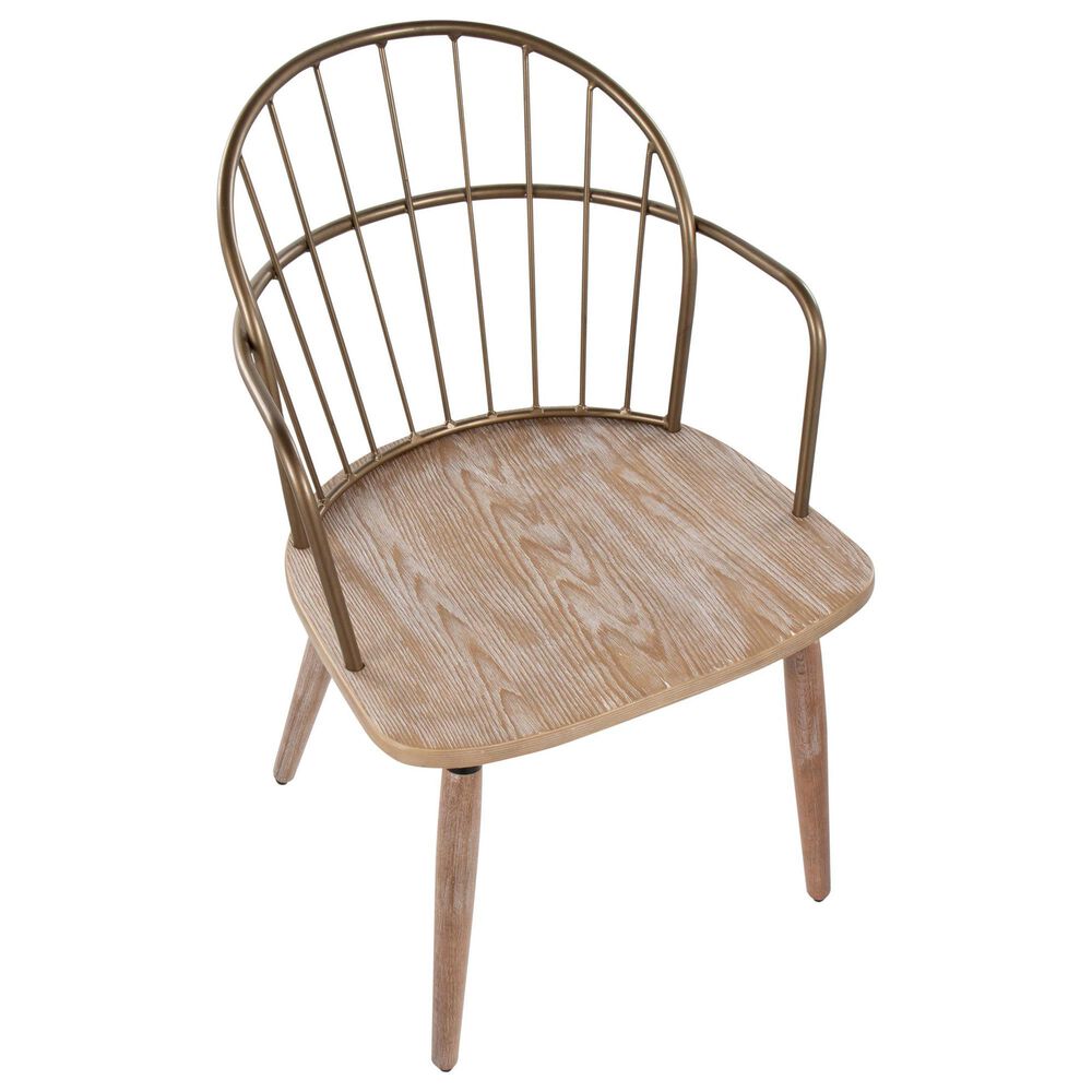 Lumisource Riley industrial Chair in Whitewashed Wood and Antique Copper Metal By LumiSource., , large