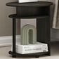 HOMLUX Oval End Table with Bookshelf in Walnut and Black, , large