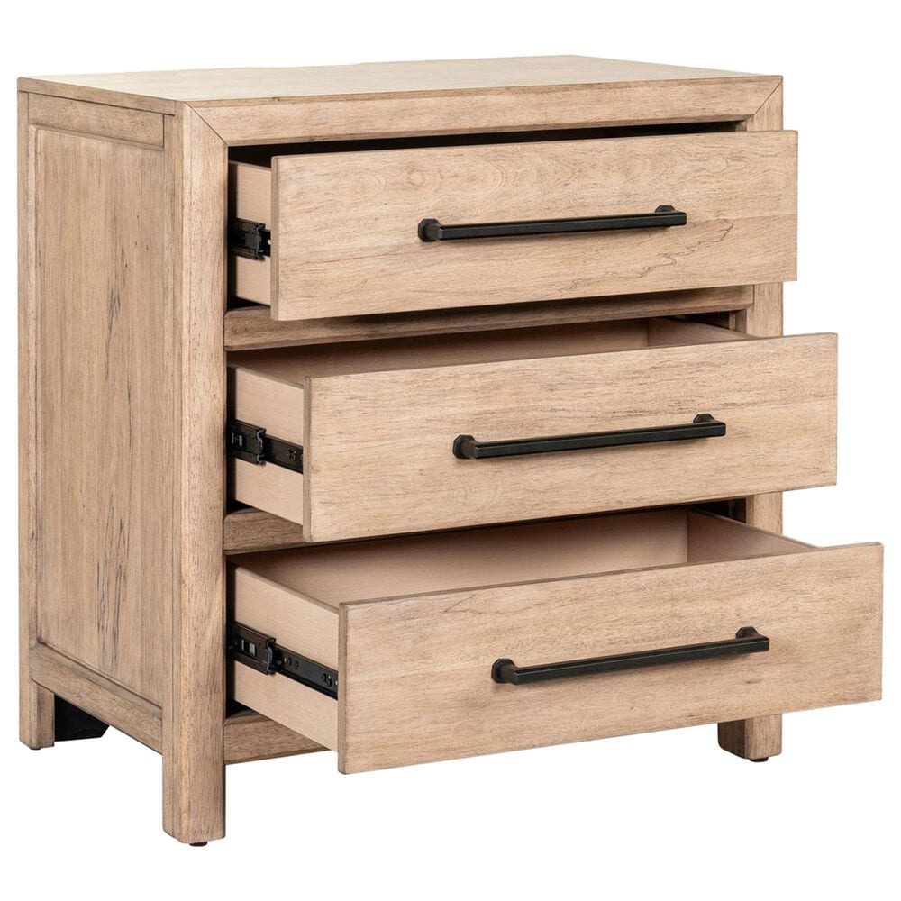 Belle Furnishings Proximity Place 3-Drawer Nightstand with Charging Station in Barley Buff, , large