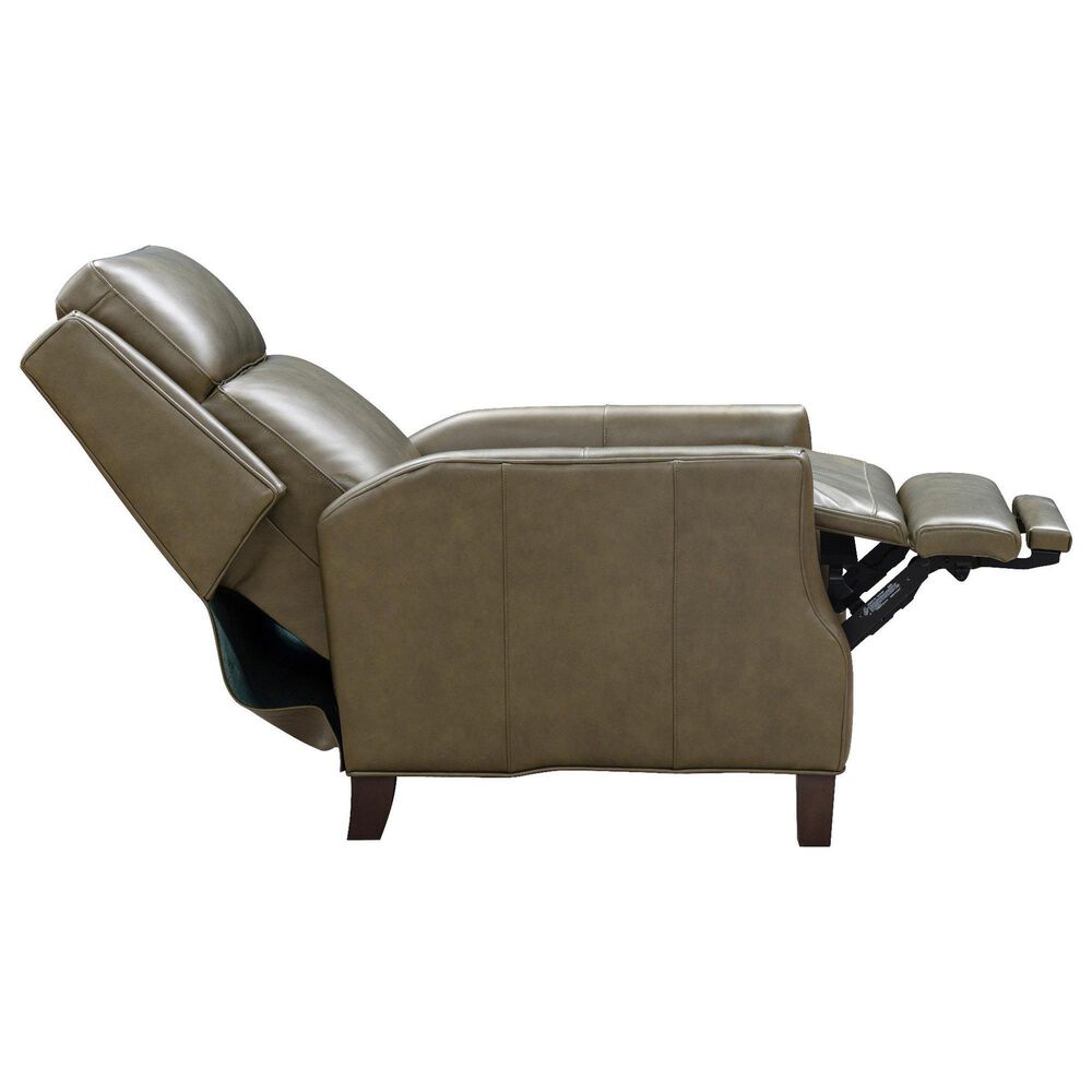Barcalounger Ledger Leather Push-Back Recliner in Olive, , large