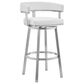 Blue River Lorin 26" Swivel Counter Stool with White Cushion in Stainless Steel, , large