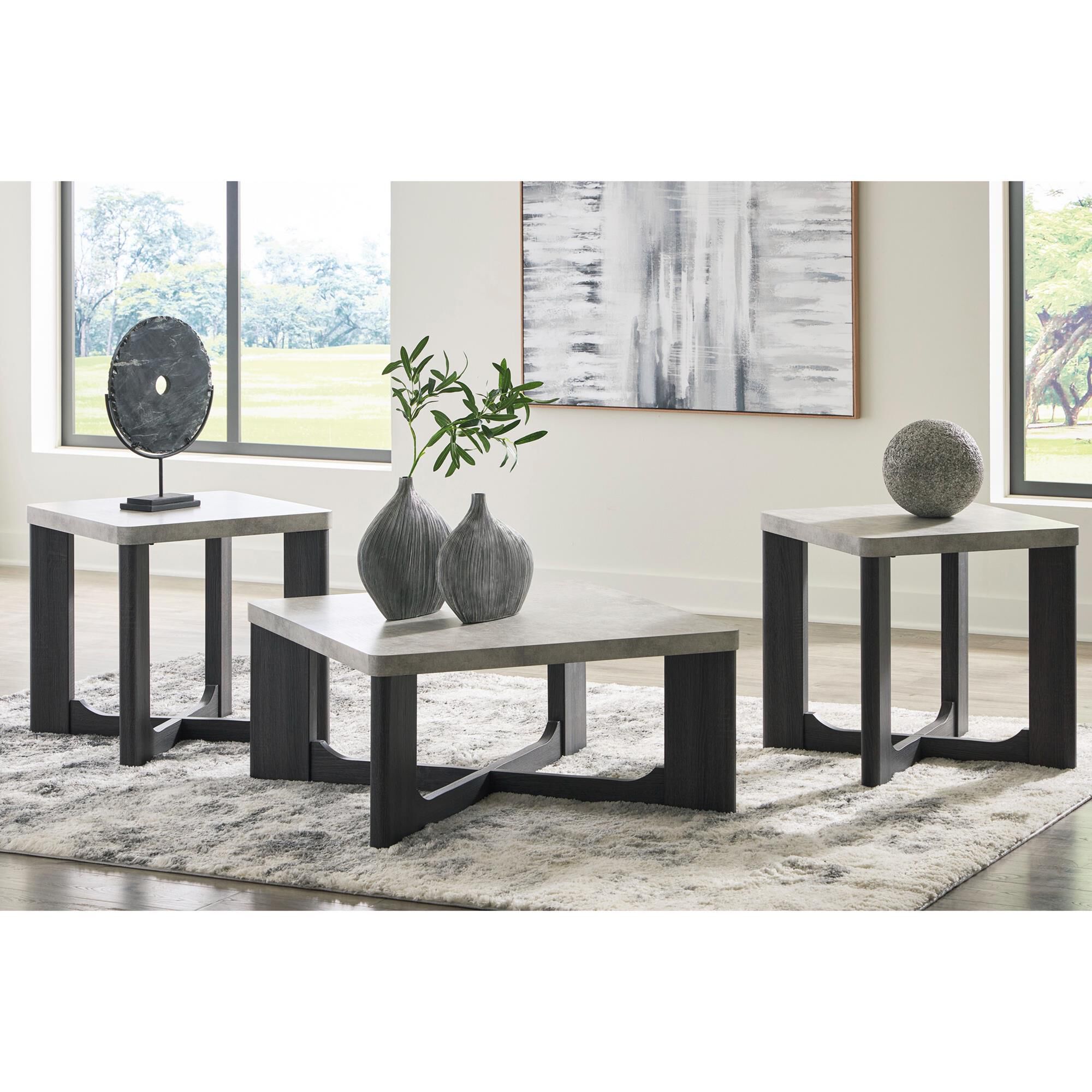 Ashley Altari, Sharstorm and Norbert 7-Piece Living Room Set in Alloy