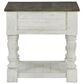 Ashley Havalance End Table in Distressed Vintage White and Weathered Gray, , large