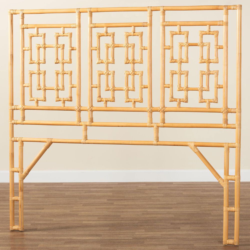 Baxton Studio Galvan Queen Headboard in Light Honey, , large