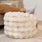 Jaxx Raven Round Accent Pouf in Phantom Cream, , large