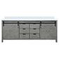 Lexora Home Marsyas 84" Double Bathroom Vanity in Ash Grey with 2 cm White Cultured Marble Top and Rectangular Sinks, , large