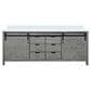 Lexora Home Marsyas 84" Double Bathroom Vanity in Ash Grey with 2 cm White Cultured Marble Top and Rectangular Sinks, , large