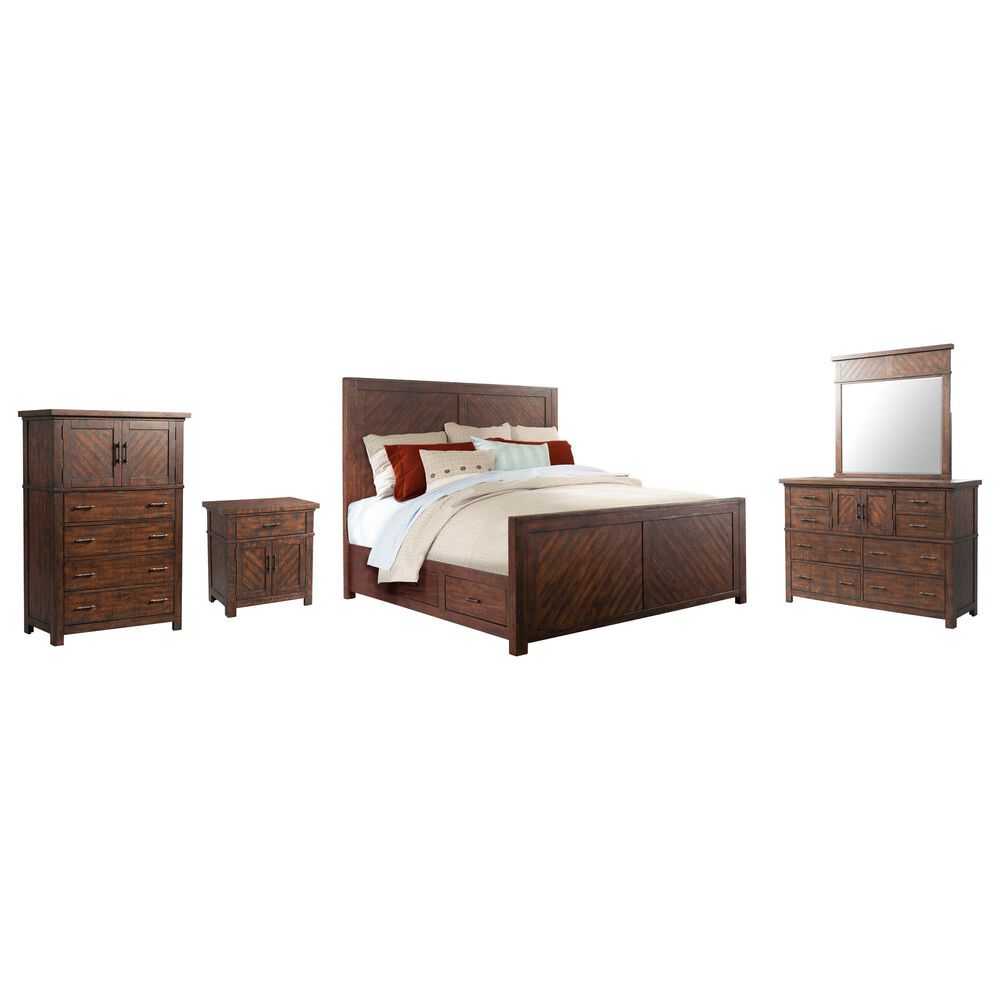 Mayberry Hill Jax 5-Piece King Bedroom Set in Cherry, , large