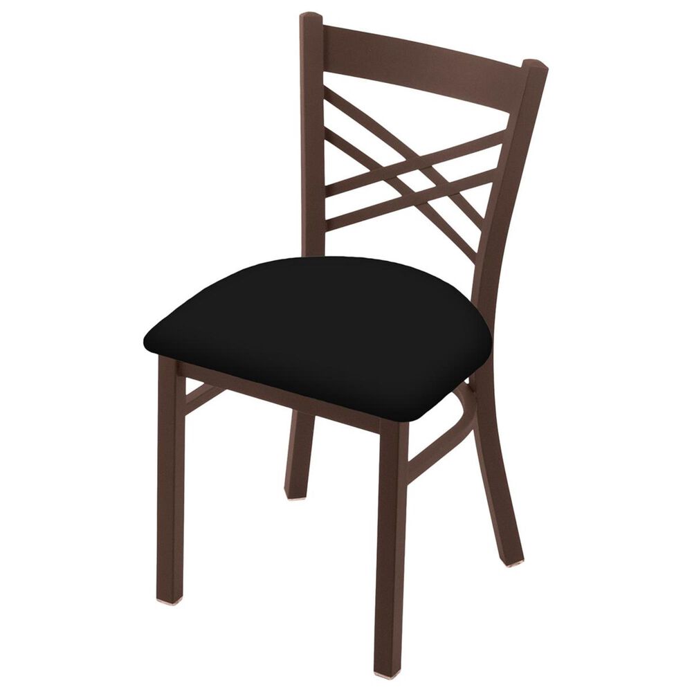 Holland Bar Stool 620 Catalina 18" Chair with Bronze and Black Vinyl Seat, , large