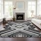 Dalyn Rug Company Portico PO5 Black 10" x 14" Area Rug, , large