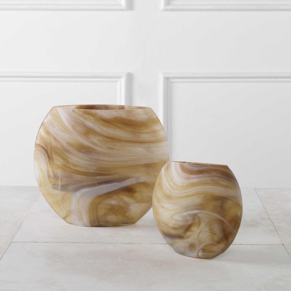 Uttermost Fusion Vase in Caramel, Ivory and Tan &#40;Set of 2&#41;, , large