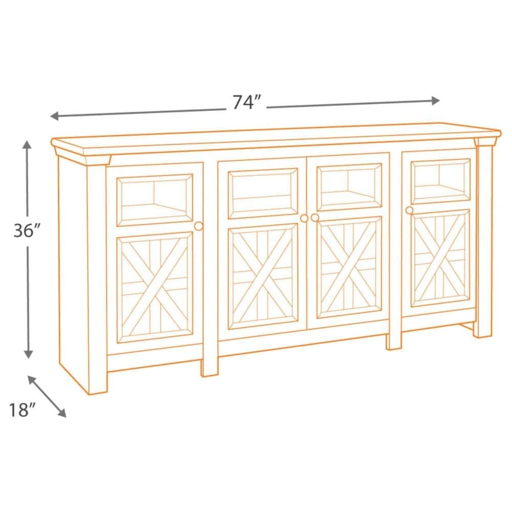 Ashley Bolanburg Extra Large 74&quot; TV Stand in Antique White and Weathered Oak Top, , large