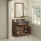 James Martin Vanities Lorelai 36" Single Vanity in Mid-Century Walnut with 3 cm Parisien Bleu Quartz Top, , large
