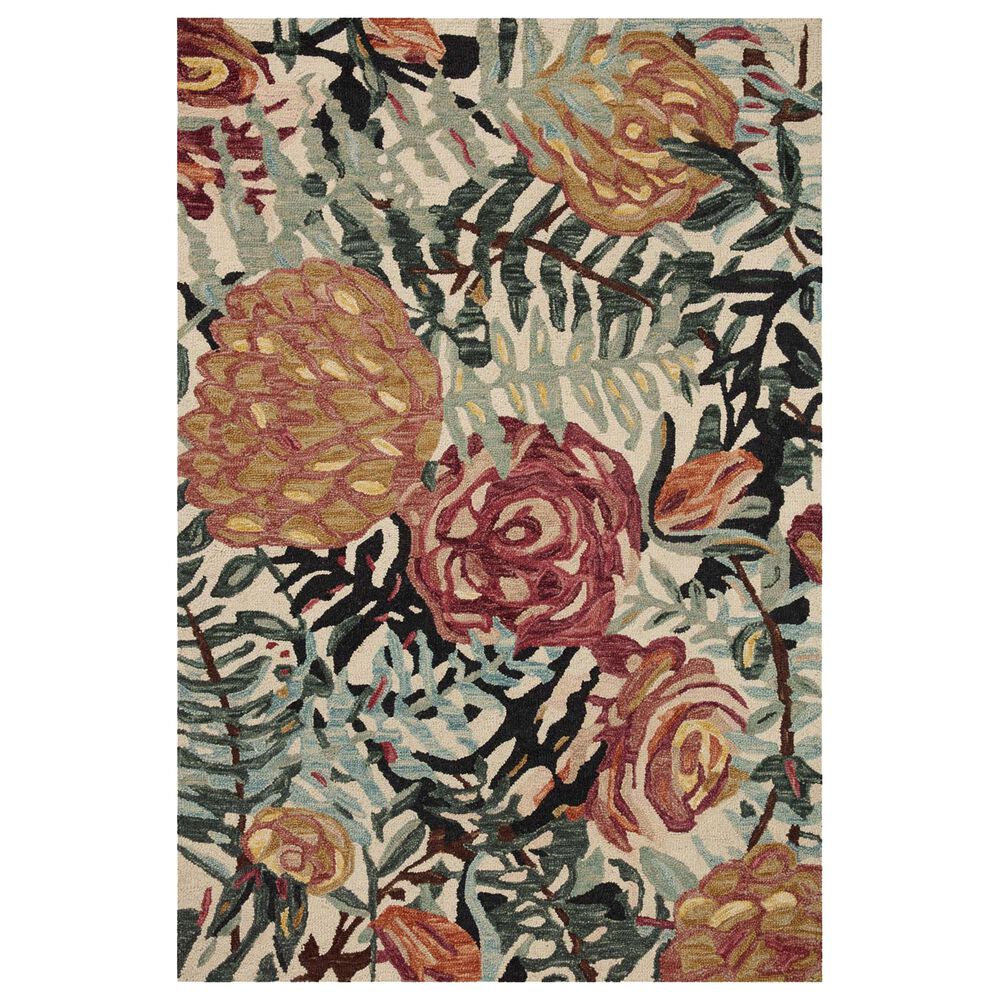 Loloi Belladonna 5" Round Ivory and Lagoon Area Rug, , large