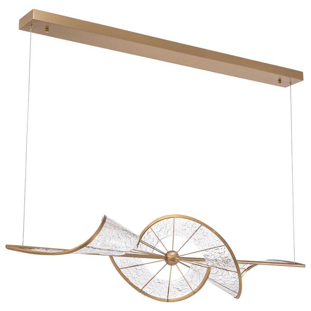 Golden Lighting Aurora 1-Light LED Linear Pendant in Brushed Champagne, , large