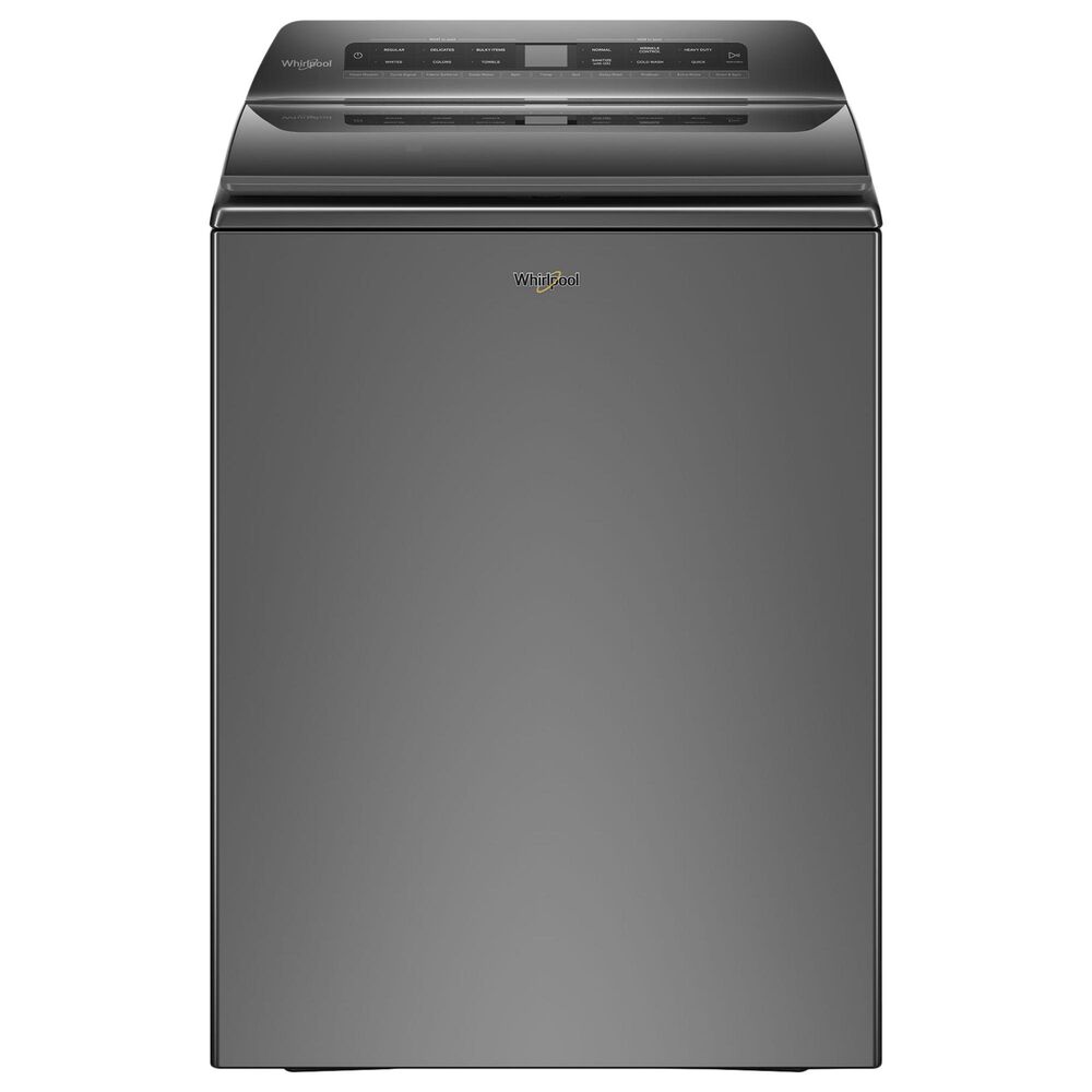 Whirlpool 4.7 Cu. Ft. Top Load Washer and 7.4 Cu. Ft. Gas Dryer Laundry Pair in Chrome Shadow, , large