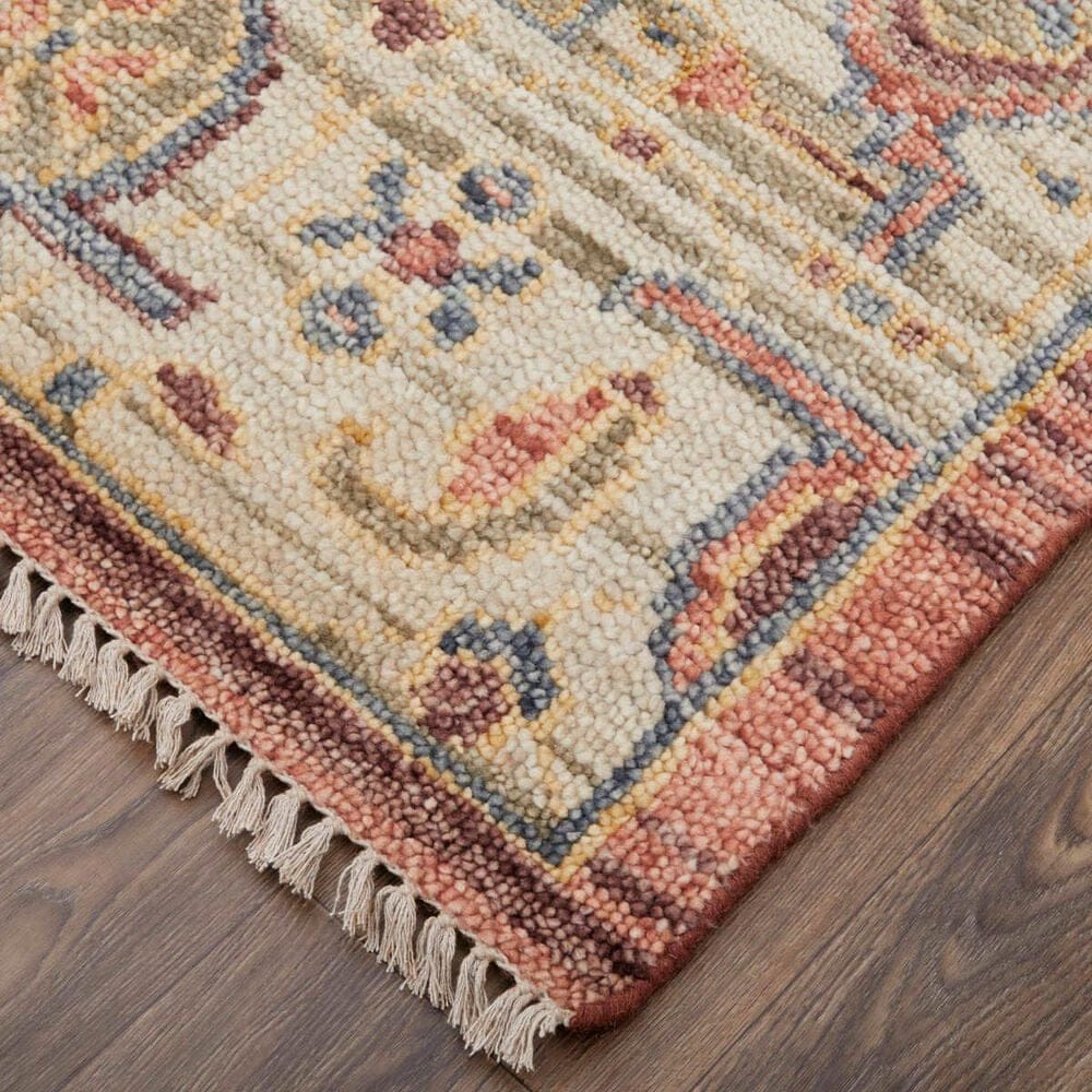 Feizy Fillmore 2&#39;6&quot; x 12&#39; Rust and Beige Runner, , large