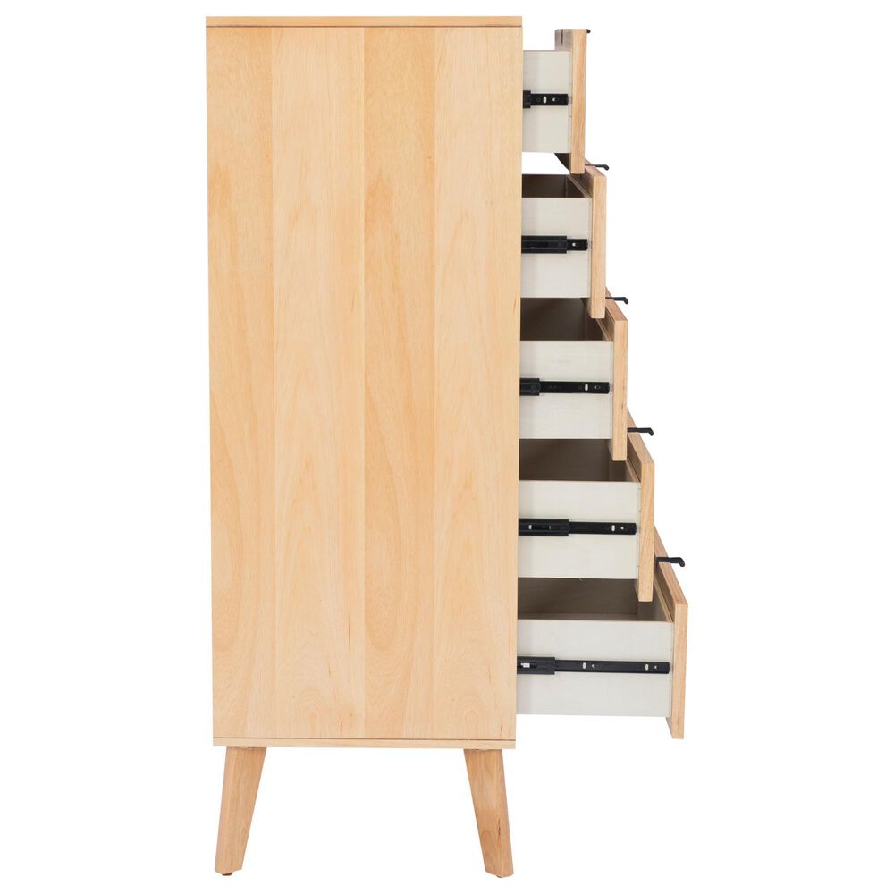 Linon Home Decor Collett 5-Drawer Chest in Natural, , large