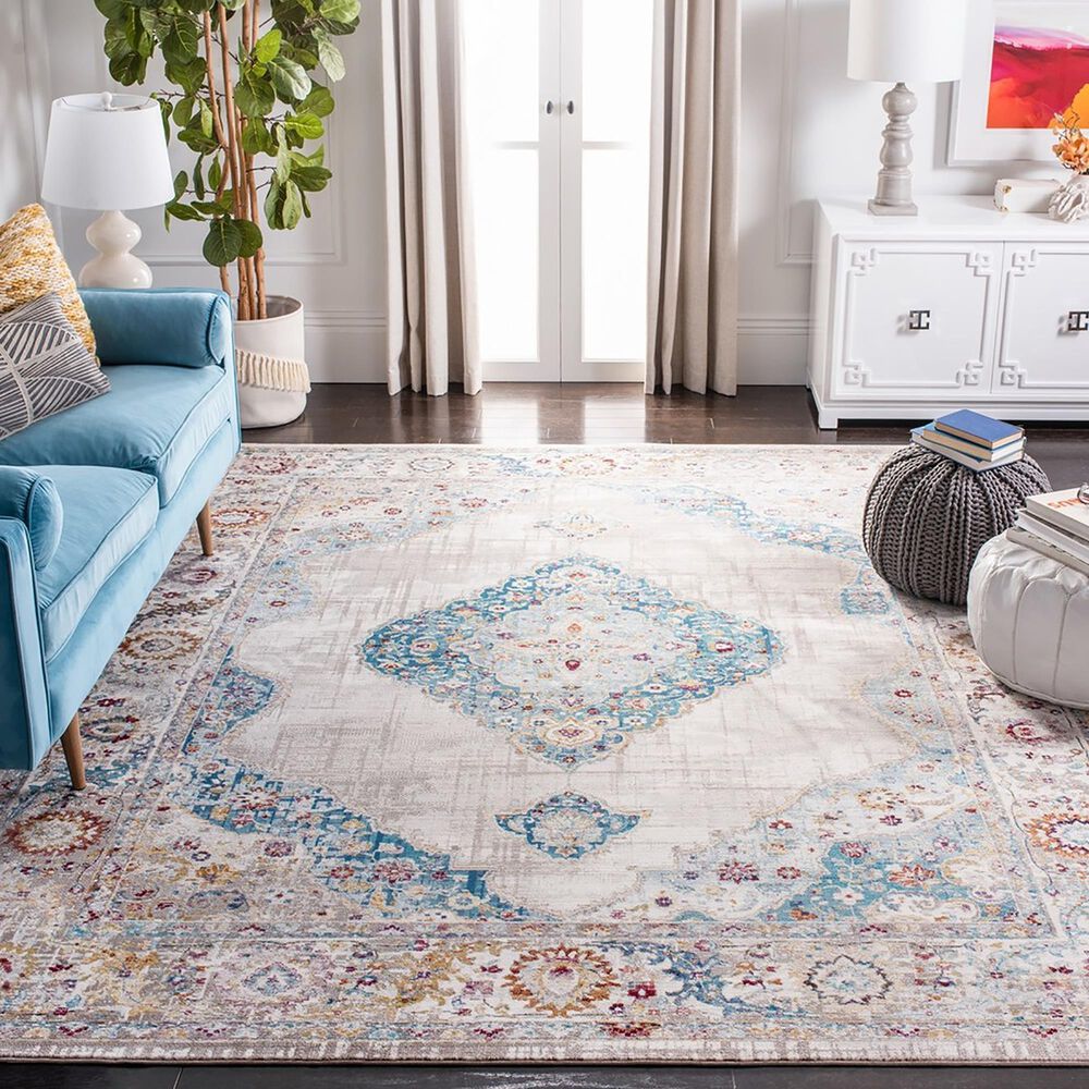 Safavieh Aria ARA116A 8&#39; x 10&#39; Blue and Ivory Area Rug, , large