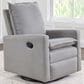 M Design Village Uptown Swivel Push Back Rocker Recliner in Gray, , large