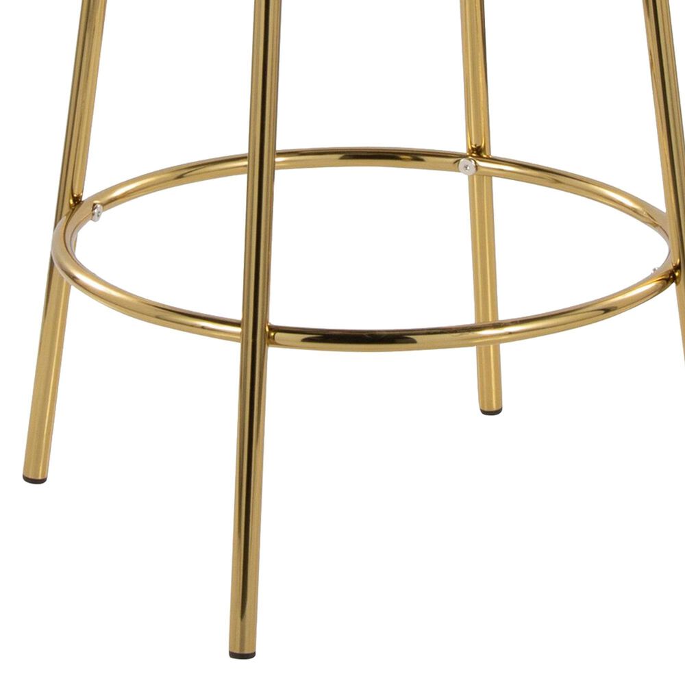 Lumisource Rhonda Swivel Counter Stool with White Cushion in Gold &#40;Set of 2&#41;, , large