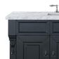 James Martin Vanities Brookfield 48" Single Bathroom Vanity in Antique Black with 3 cm Carrara White Marble Top and Rectangle Sink, , large