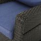 Hearth and Haven Liam Swivel Club Chair with Blue Cushion in Dark Brown (Set of 2), , large