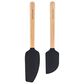 KitchenAid 2-Piece Beechwood Spatula Set in Black, , large
