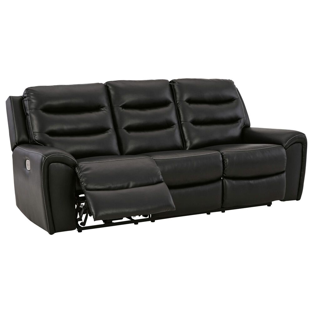Ashley Warlin Power Reclining Sofa in Black, , large