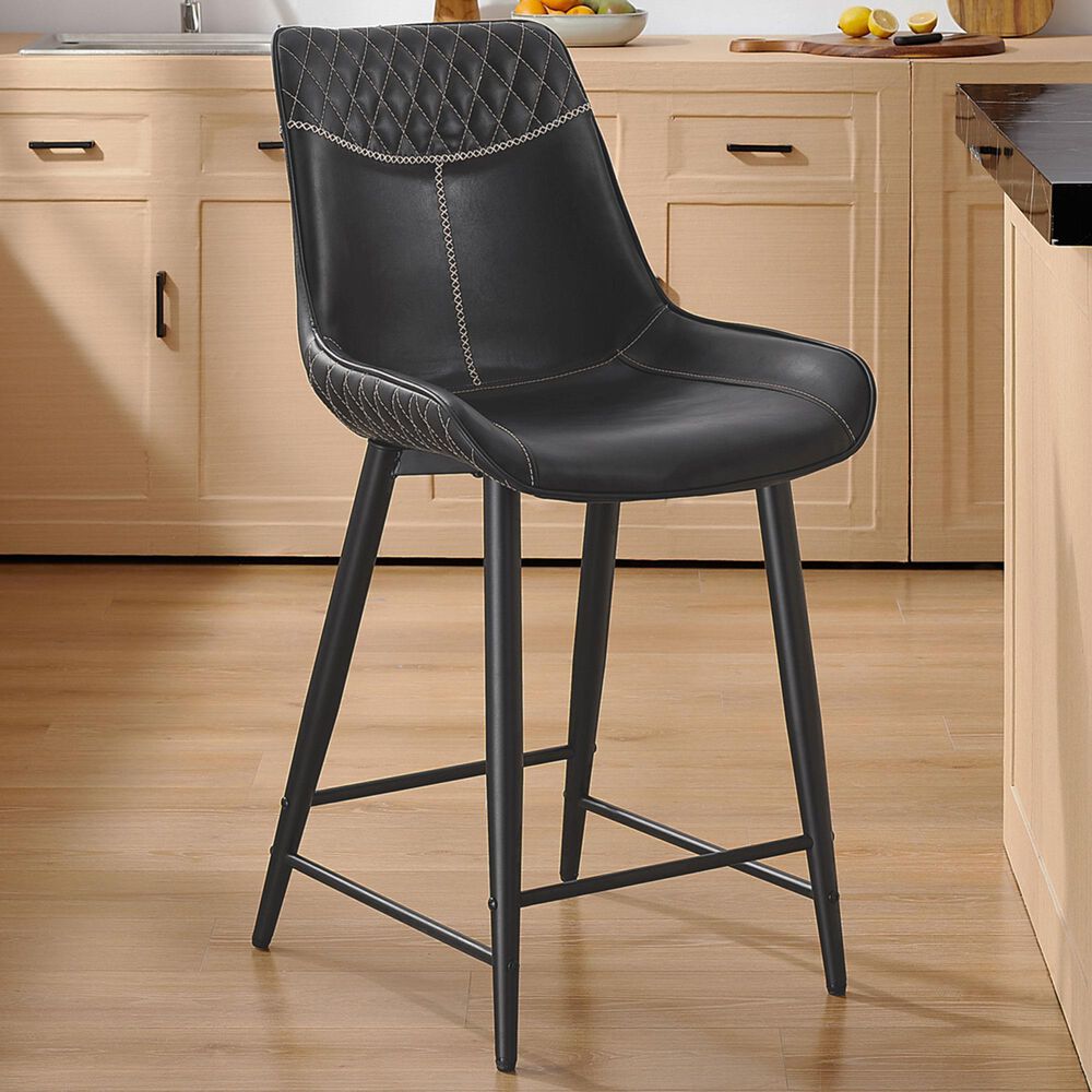 Linon Home Decor Elder 24" Counter Stool in Black, , large