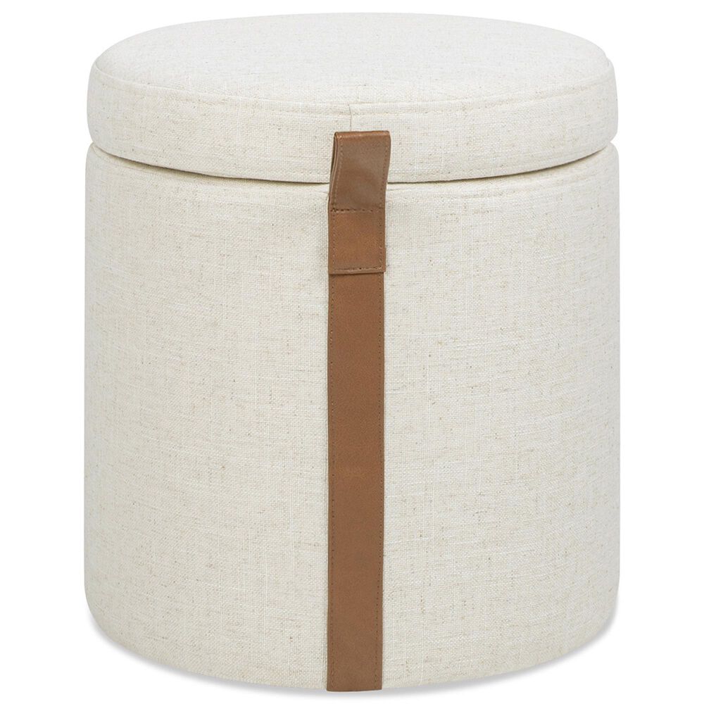 Jennifer Taylor Home Brandy Ottoman with Storage in Flax White, , large