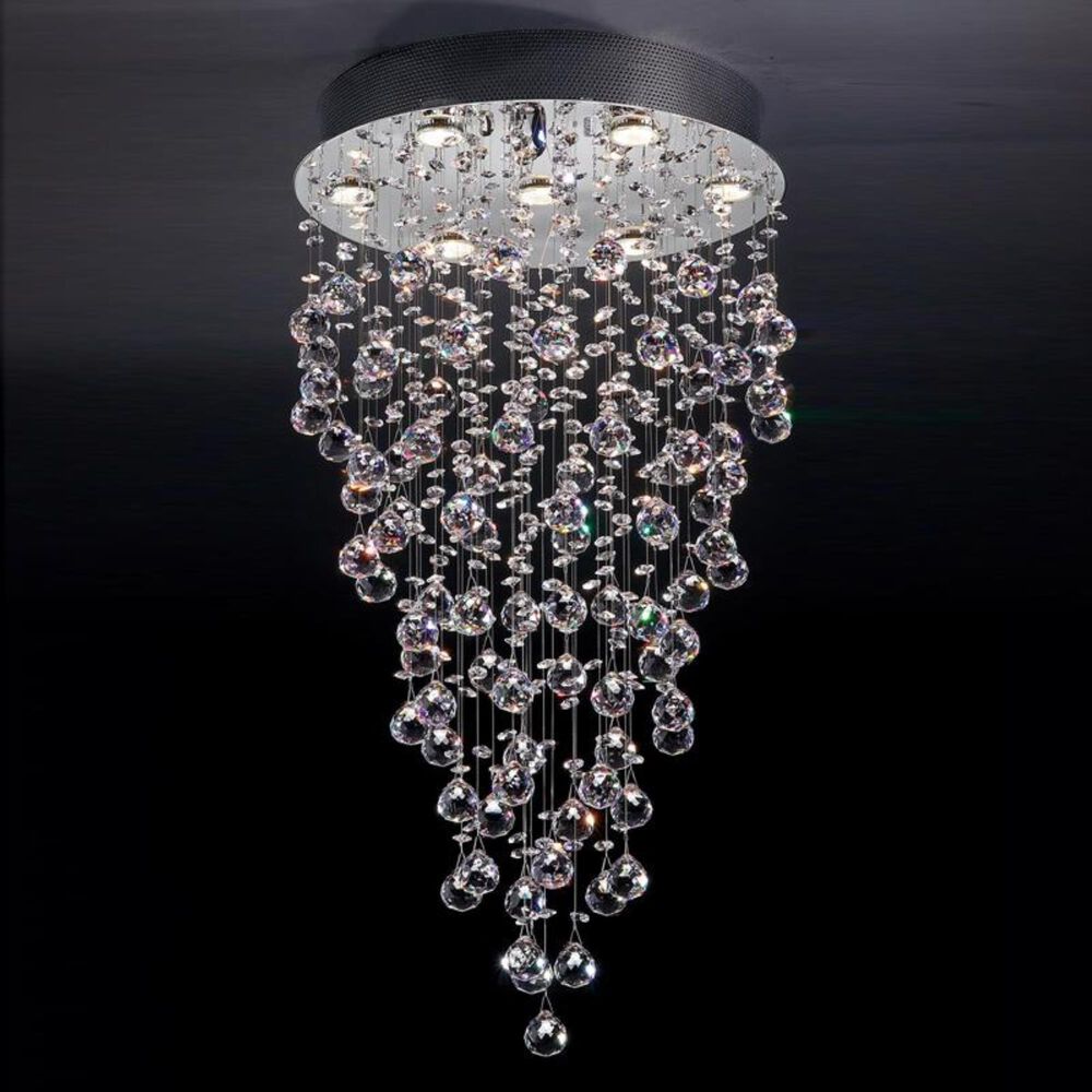 Lite Source Girolamo Crystal Semi Flush Mount Ceiling Light in Chrome, , large