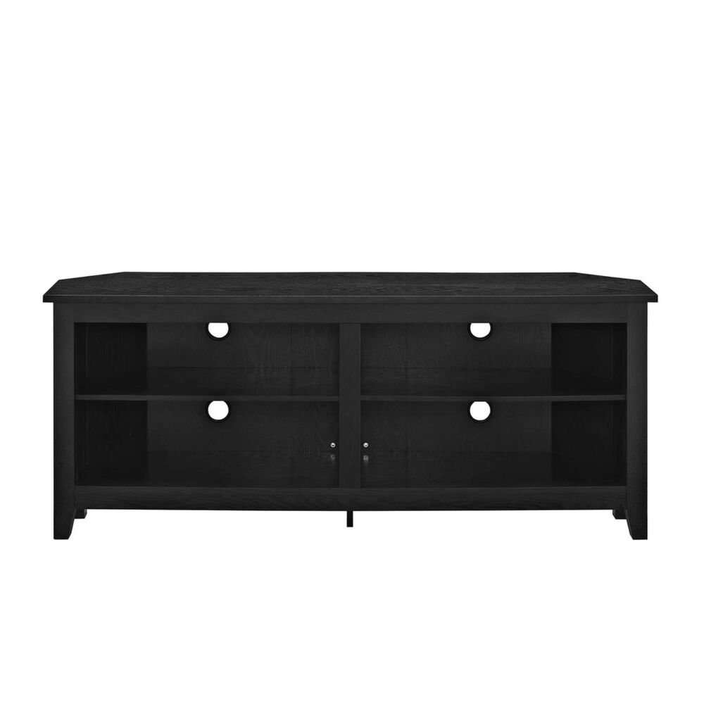 Walker Edison 58" Wood Corner TV Console - Black, , large
