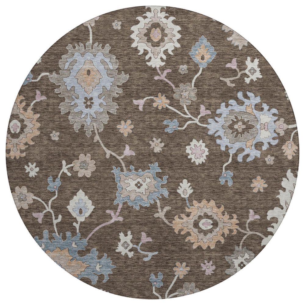 Dalyn Rug Company Hatay HY4 8" Round Chocolate Area Rug, , large