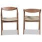 Baxton Studio Harland Arm Chair with Grey Cushion in Walnut Brown (Set of 2), , large