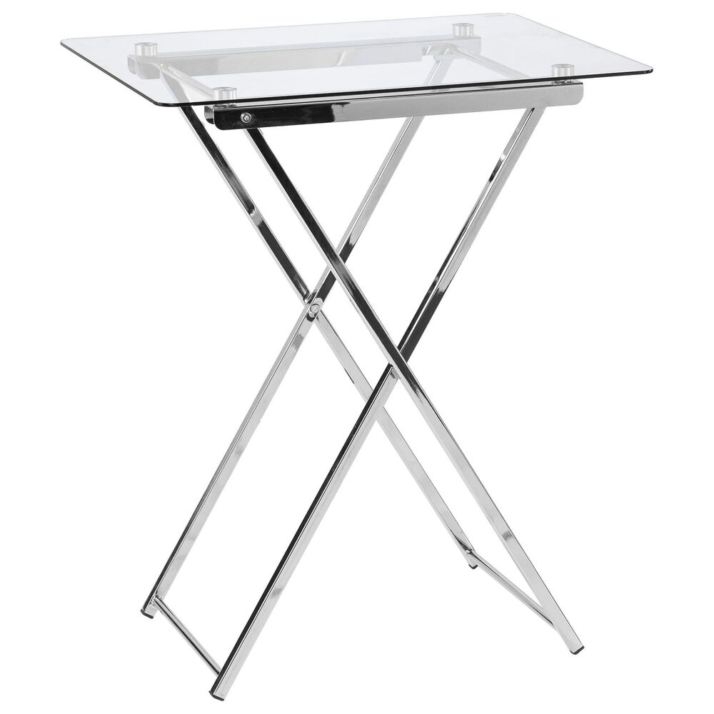 Southern Enterprises Meridino Folding Tray Table in Chrome, , large