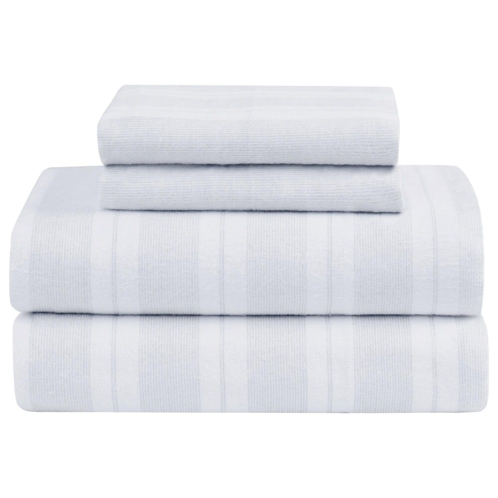 Pem America Truly Soft Bryce 4-Piece Queen Sheet Set in White and Grey, , large