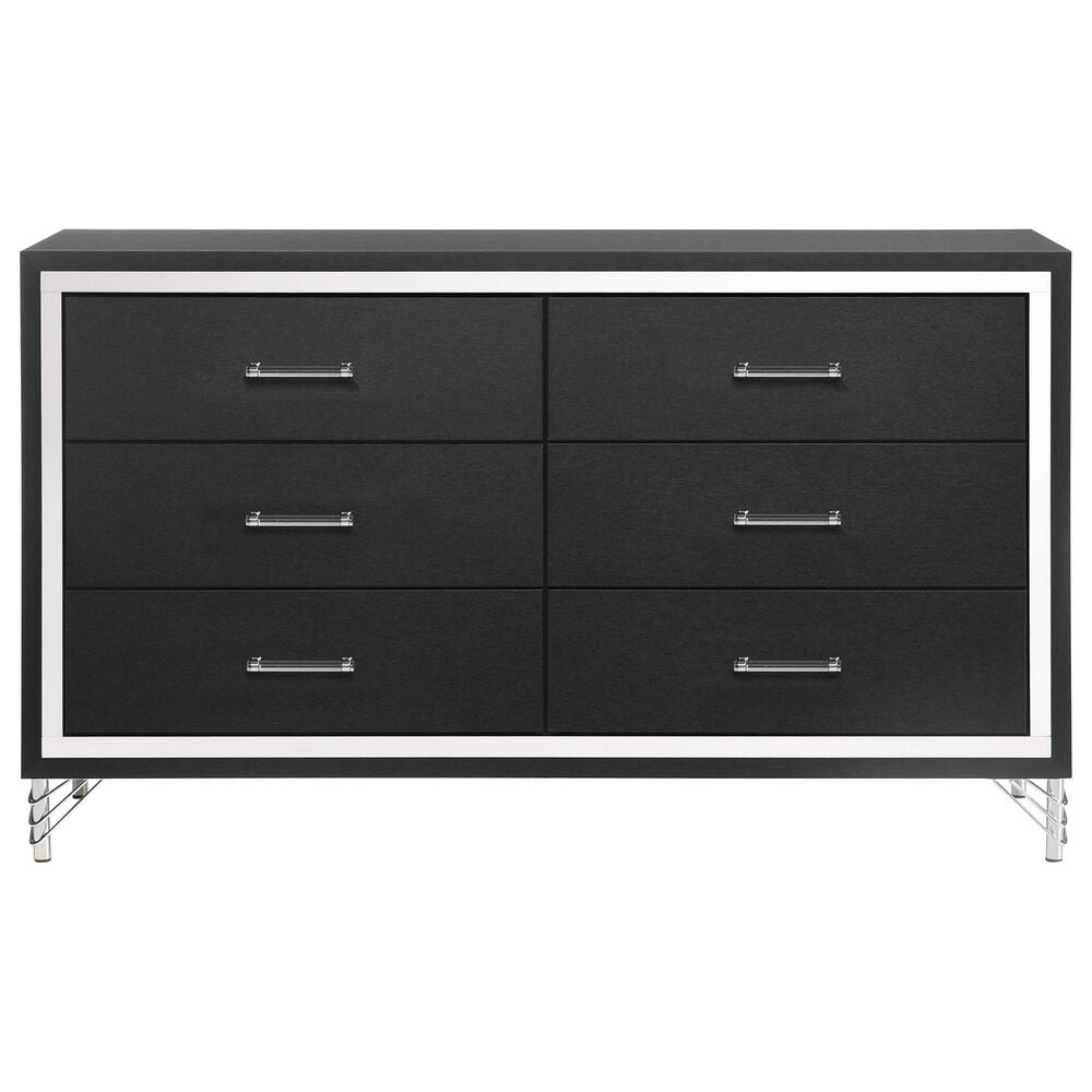 Coaster Lucia 6-Drawer Dresser in Black and Chrome, , large