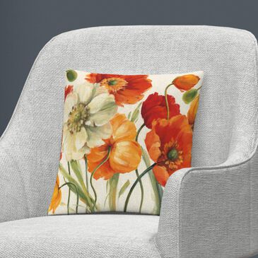 Timberlake Lisa Audit "Poppies Melody I" 16 x 16 Decorative Throw Pillow, , large