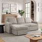 Lifestyle Solutions Haddington Stationary Convertible Sleeper Sofa with Chaise in Flax, , large