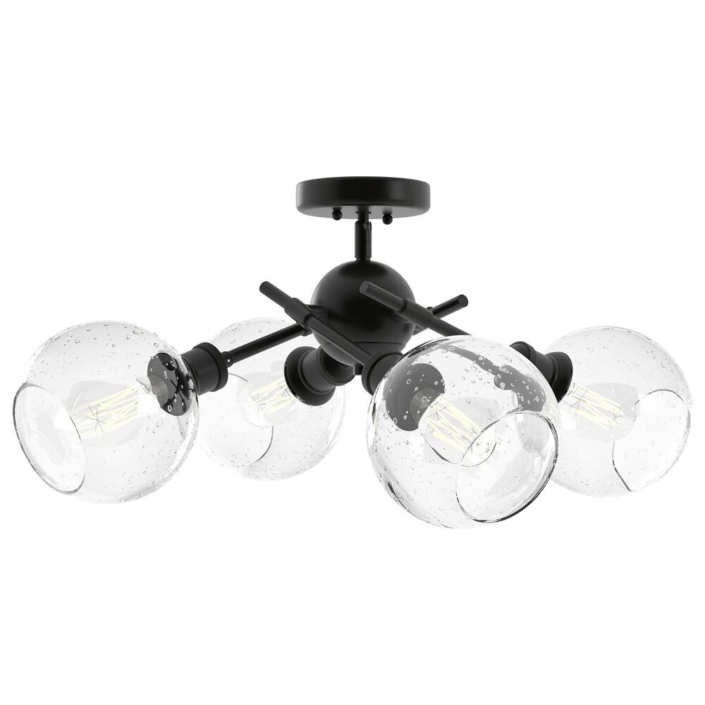 Golden Lighting Axel Semi-Flush with Glass Shades in Matte Black, , large