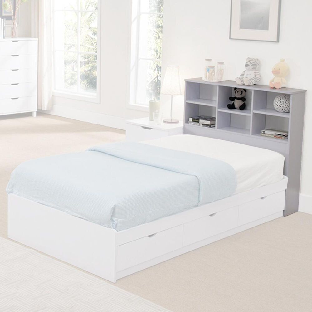 Twin Bookcase Headboard in White, , large