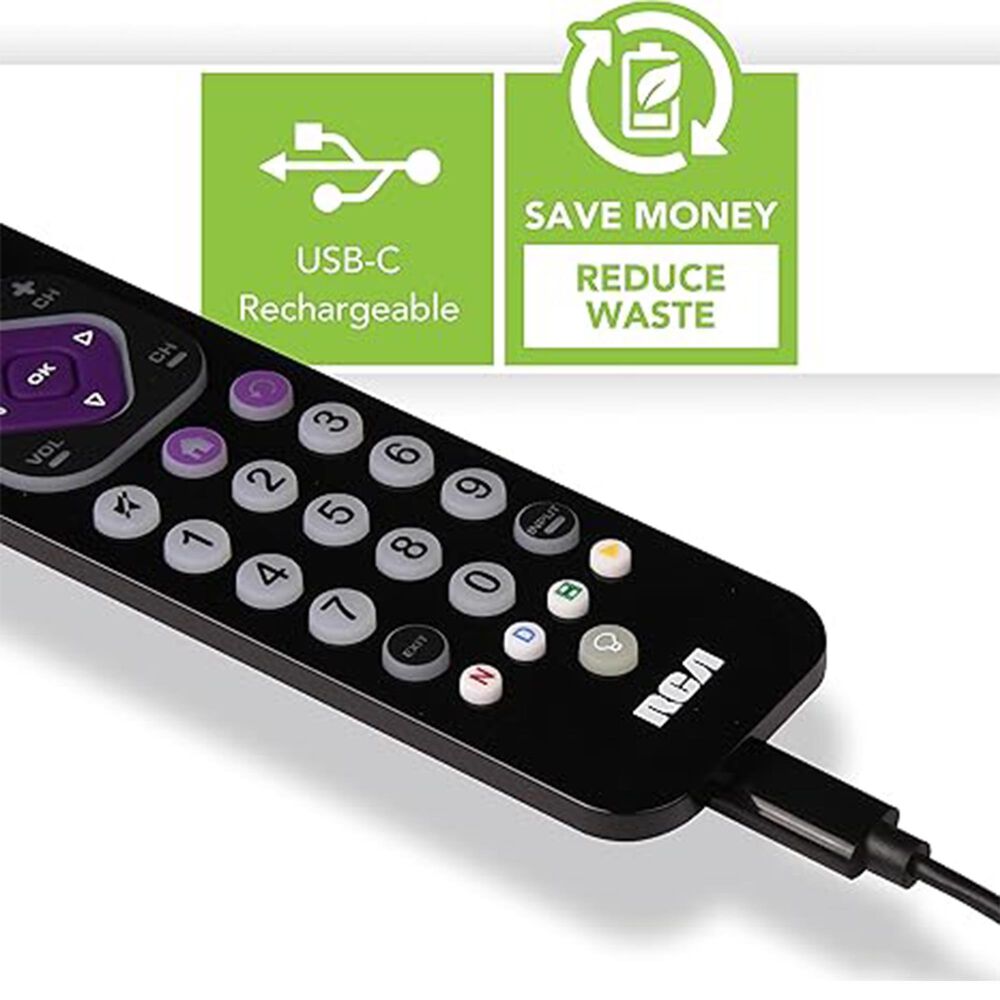 RCA Universal 4-Device Rechargeable Remote in Black, , large