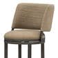 Armen Living Torres Bar Height Stool with Mushroom Brown Upholstery in Antique Pewter, , large