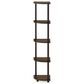 HOMLUX 5-Tier Modern Tall Corner Open Bookshelf in Walnut and Brown, , large