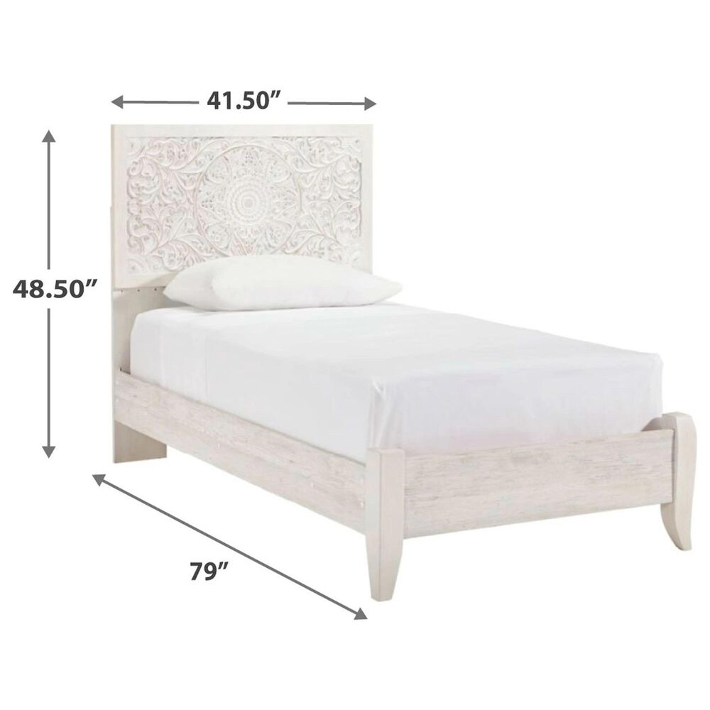 Ashley Paxberry Twin Bed in White Wash, , large