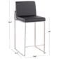 Lumisource Fuji Counter Stool with Grey Cushion in Gold Finish (Set of 2), , large
